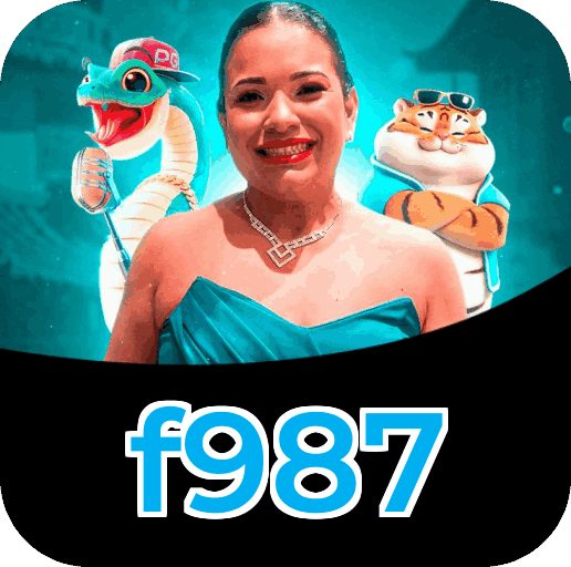 Plataforma f987 mostrando interface moderna, jogos certificados e recursos de segurança licenciados